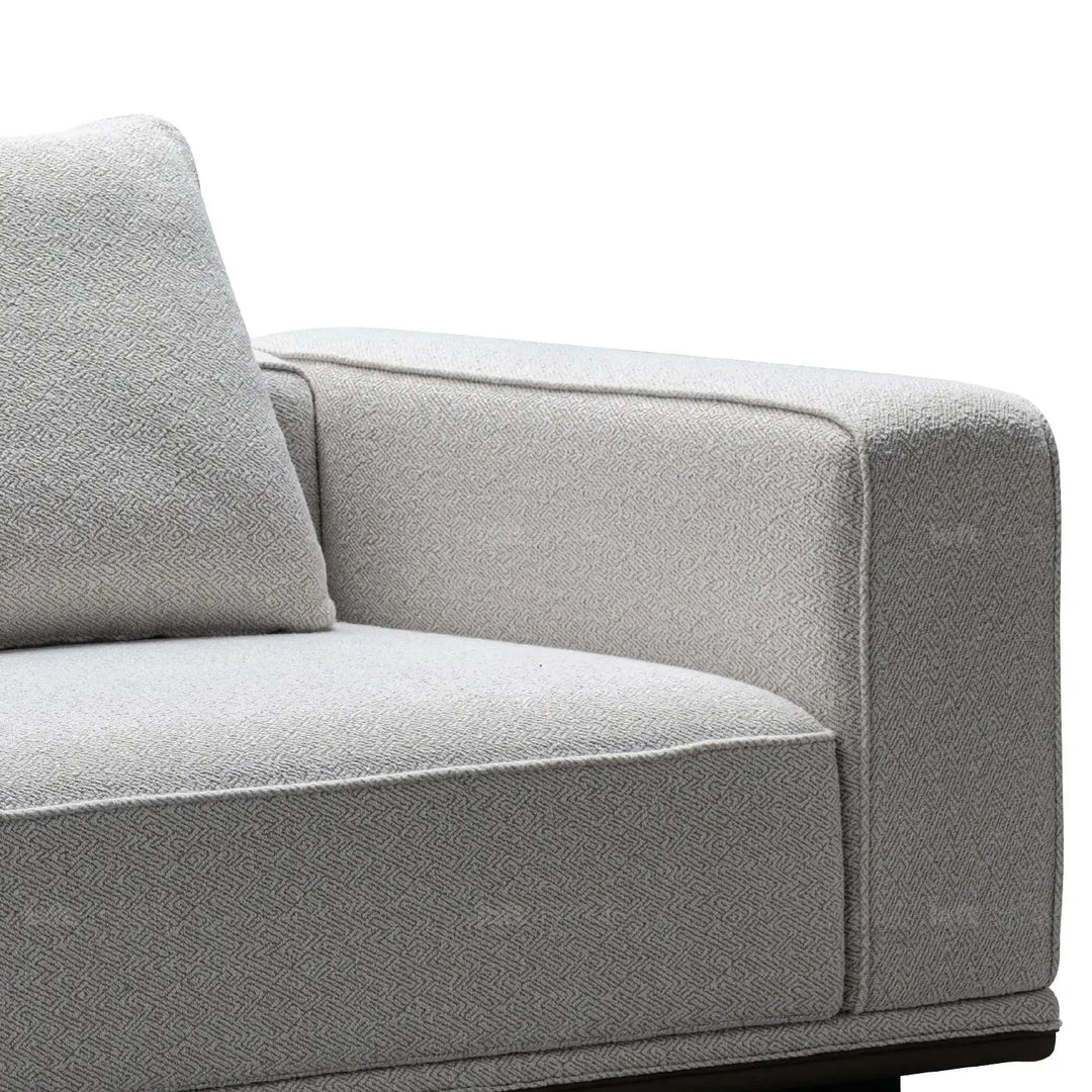 Minimalist mixed weave fabric modular corner 2 seater sofa eleganza in real life style.