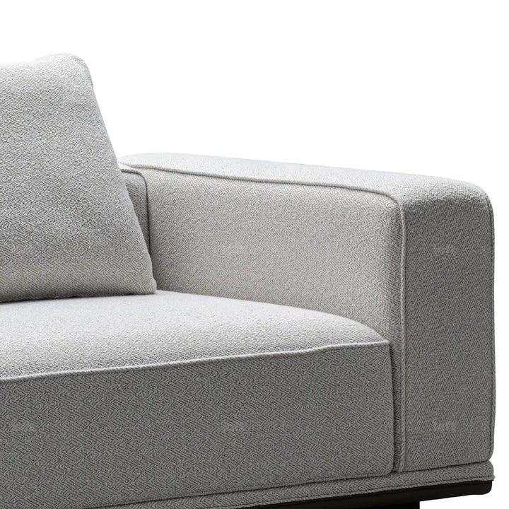 Minimalist mixed weave fabric modular corner 2 seater sofa eleganza in real life style.
