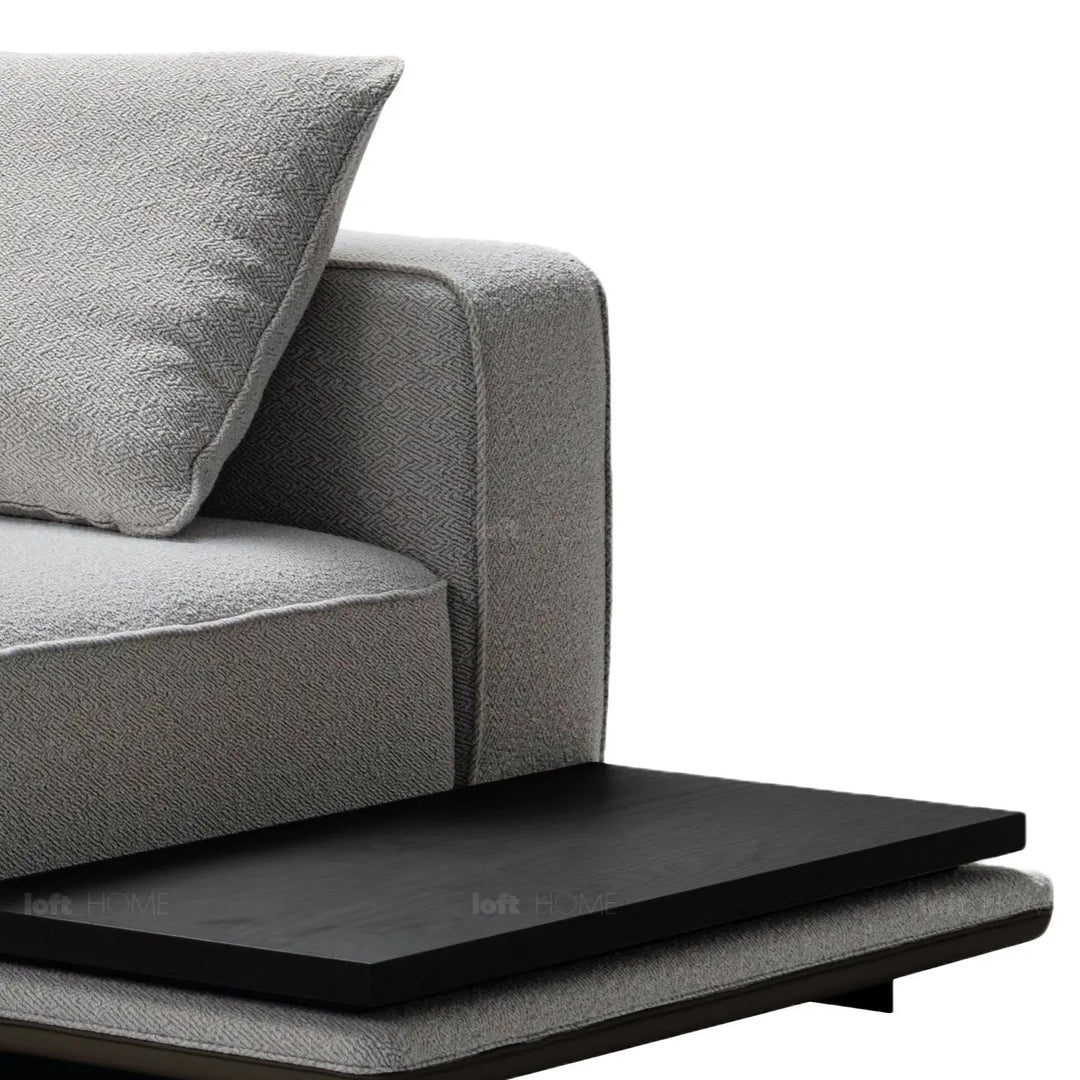 Minimalist mixed weave fabric modular l shape sectional sofa eleganza 1+l in real life style.