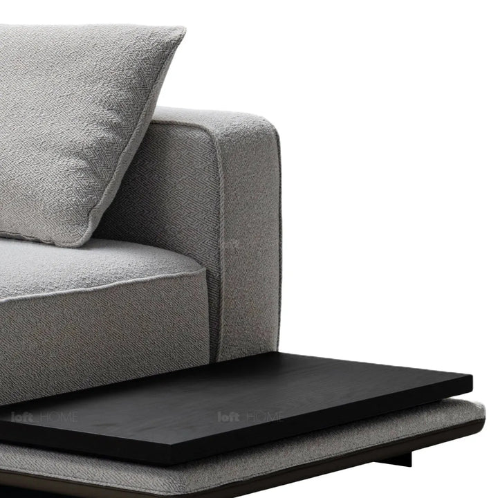 Minimalist mixed weave fabric modular l shape sectional sofa eleganza 1+l in real life style.