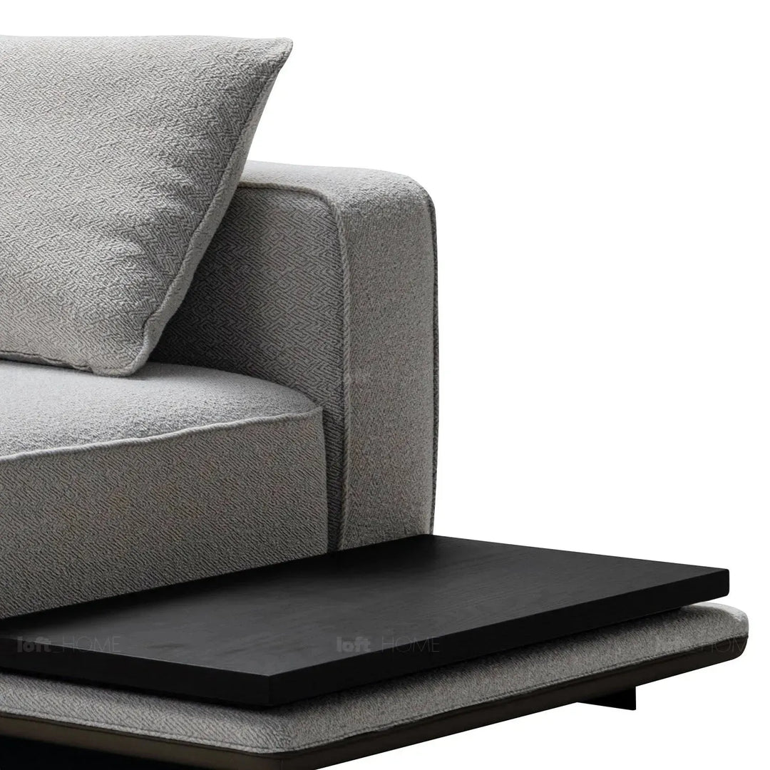 Minimalist mixed weave fabric modular l shape sectional sofa eleganza 3+l in close up details.