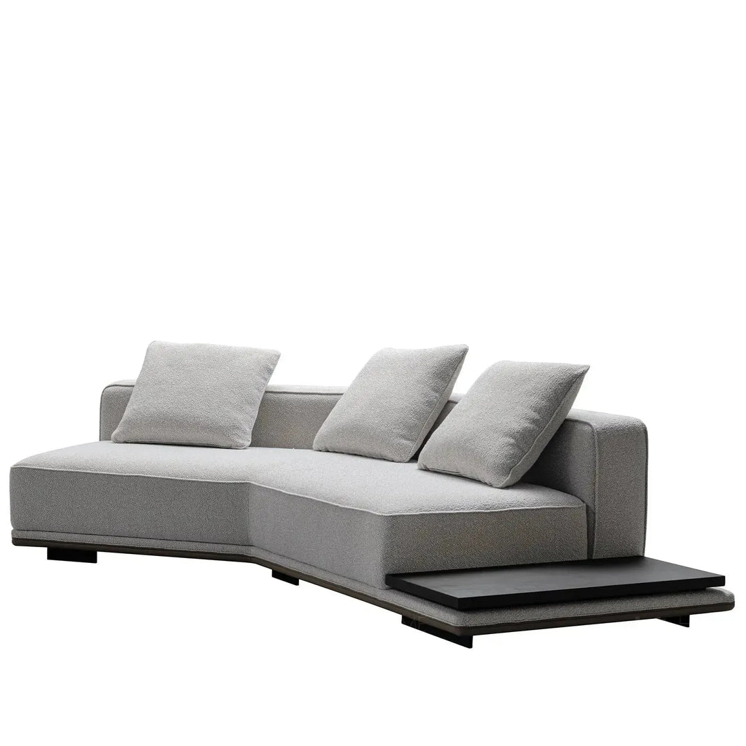 Minimalist mixed weave fabric modular l shape sectional sofa eleganza 7+l in details.