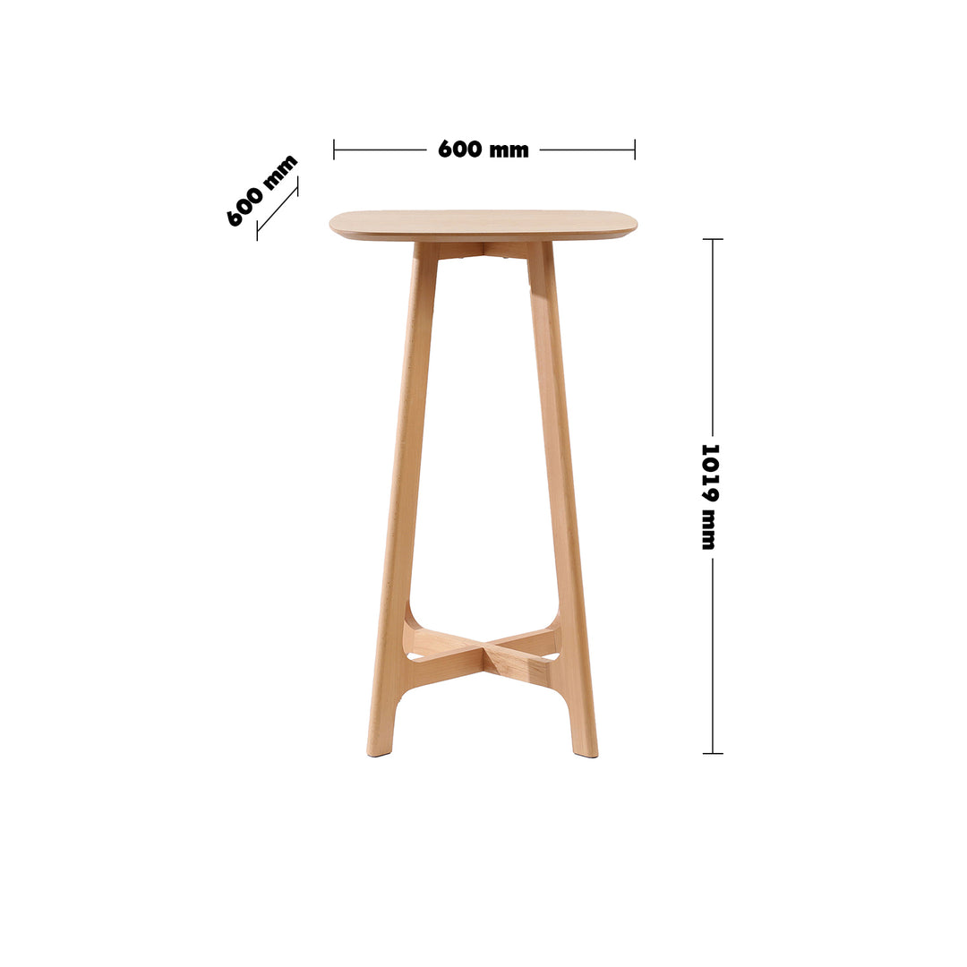 Scandinavian oak wood veneer round bar table orbit size charts.