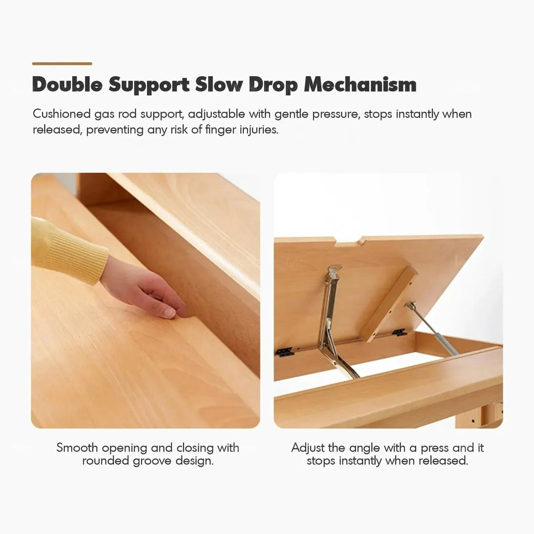 Scandinavian wood kids study table elevate environmental situation.