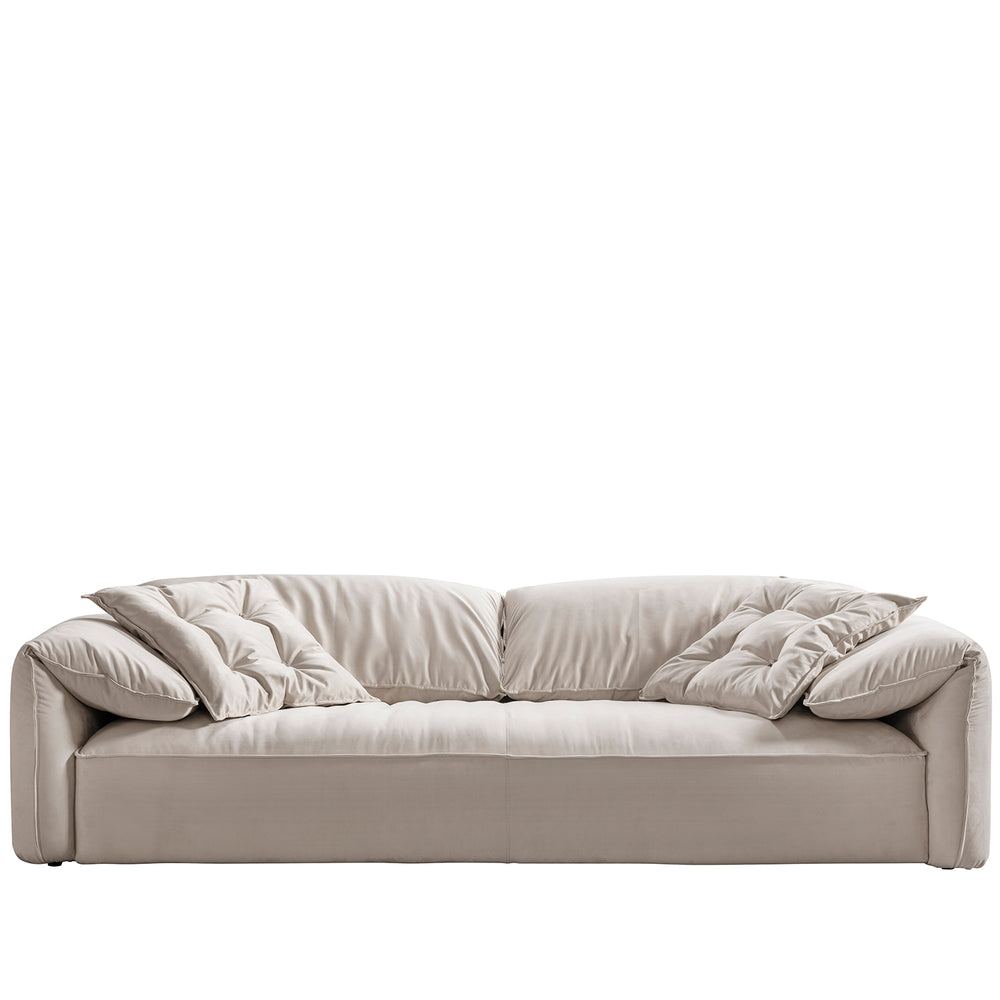 Contemporary suede fabric 3 seater sofa casablanca in white background.