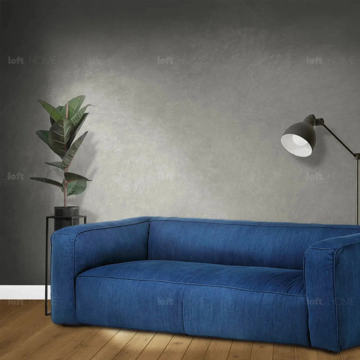 Minimalist canvas fabric 3 seater sofa finesse in details.