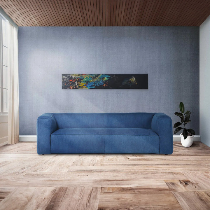 Minimalist canvas fabric 3 seater sofa finesse primary product view.