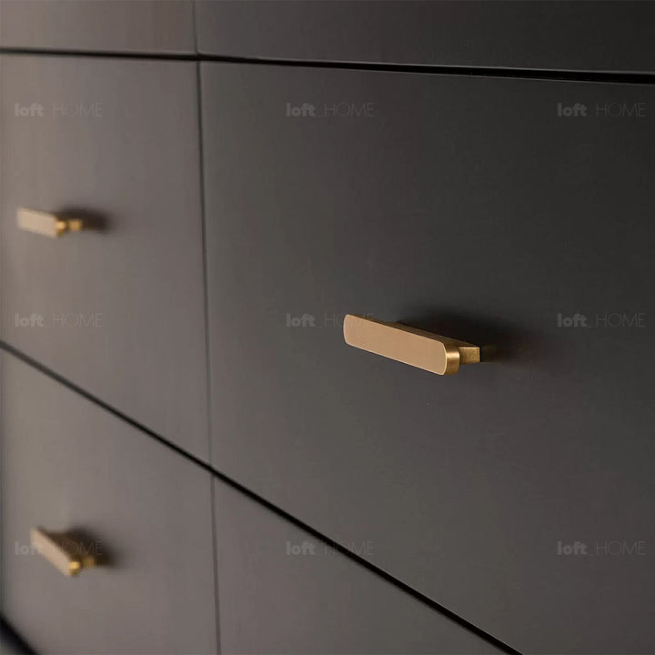 Vintage oak wood storage 6 drawer cabinet nova in still life.