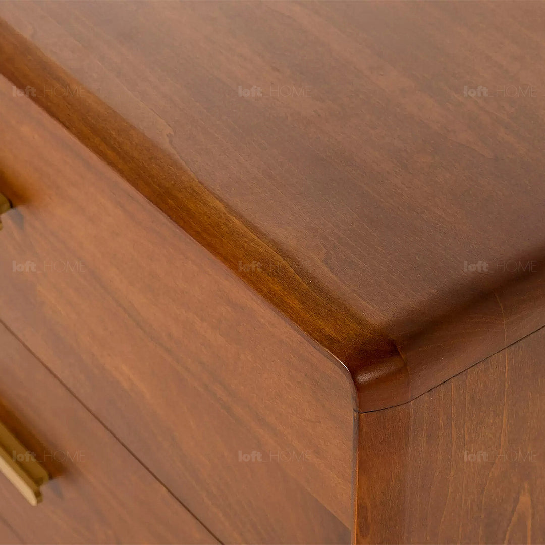 Vintage oak wood storage 6 drawer cabinet nova with context.