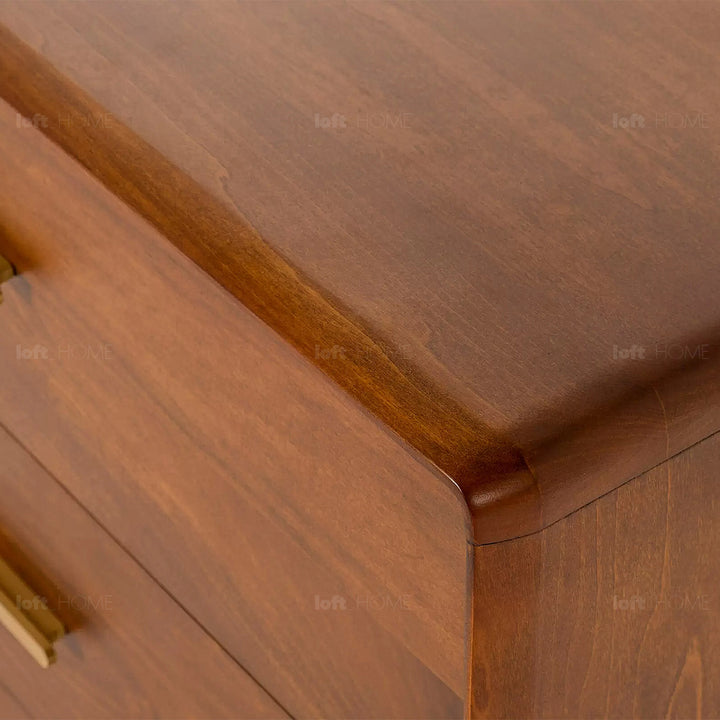 Vintage oak wood storage 6 drawer cabinet nova with context.