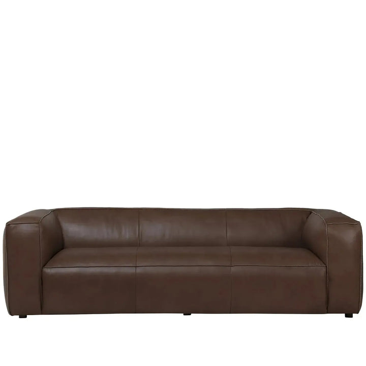 Minimalist genuine leather 3 seater sofa finesse leather in still life.