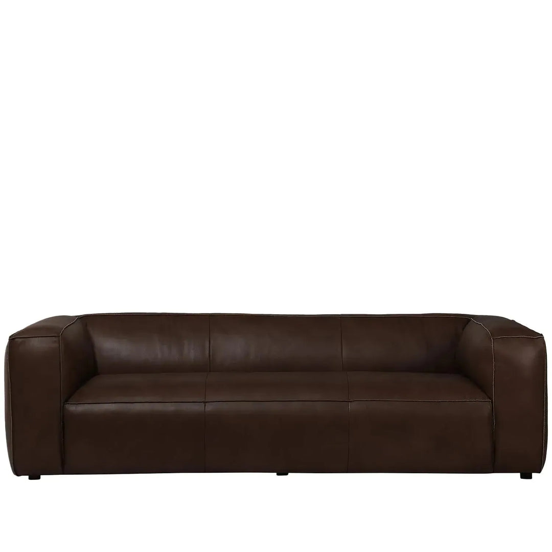 Minimalist genuine leather 3 seater sofa finesse leather environmental situation.
