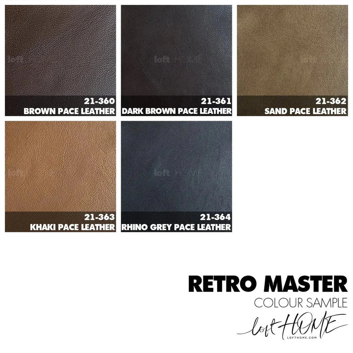 Minimalist genuine leather 3 seater sofa finesse leather color swatches.