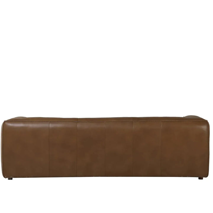 Minimalist genuine leather 3 seater sofa finesse leather material variants.