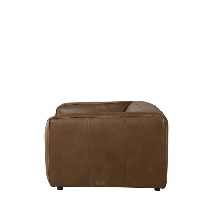 Minimalist genuine leather 3 seater sofa finesse leather in real life style.