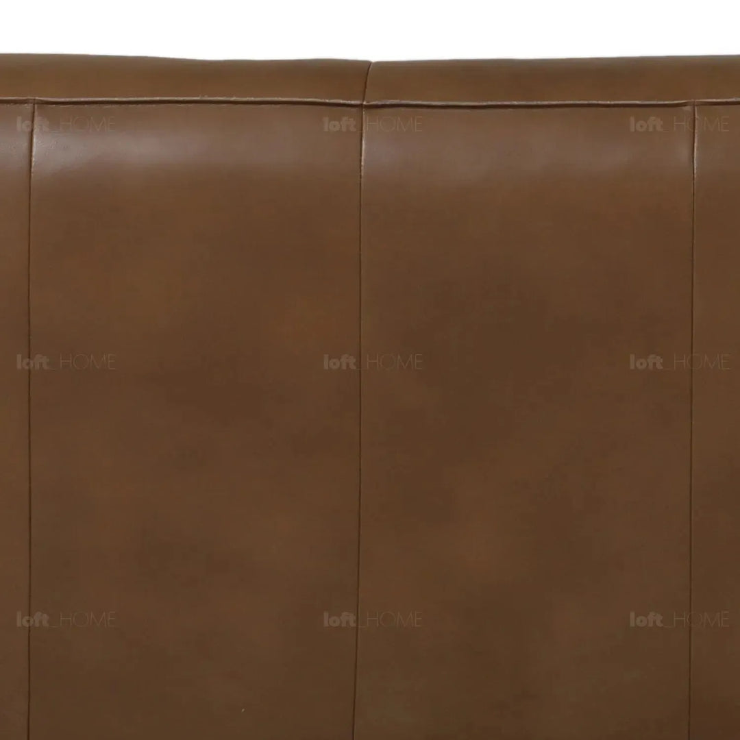 Minimalist genuine leather 3 seater sofa finesse leather in details.