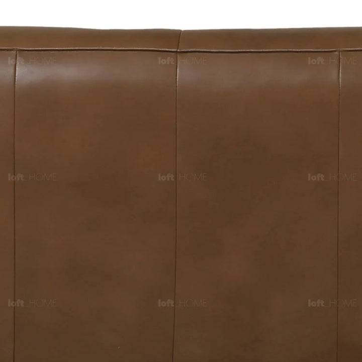Minimalist genuine leather 3 seater sofa finesse leather in details.