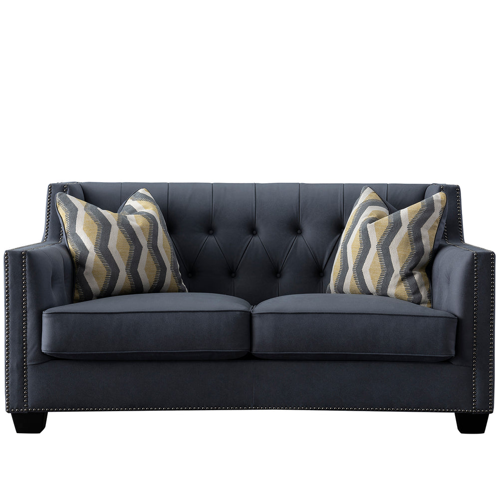 Vintage microfiber leather 2 seater sofa grimm in white background.