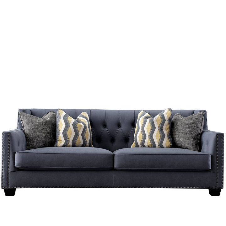 Vintage microfiber leather 3 seater sofa grimm in white background.