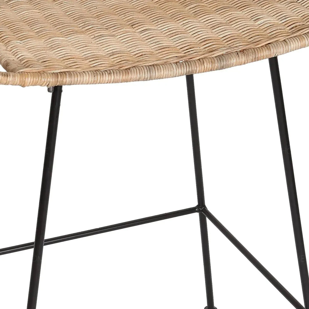 Bohemian rattan bar stool scott in details.