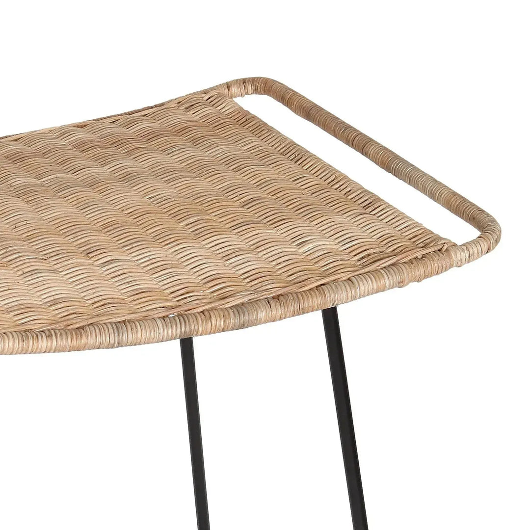 Bohemian rattan bar stool scott material variants.