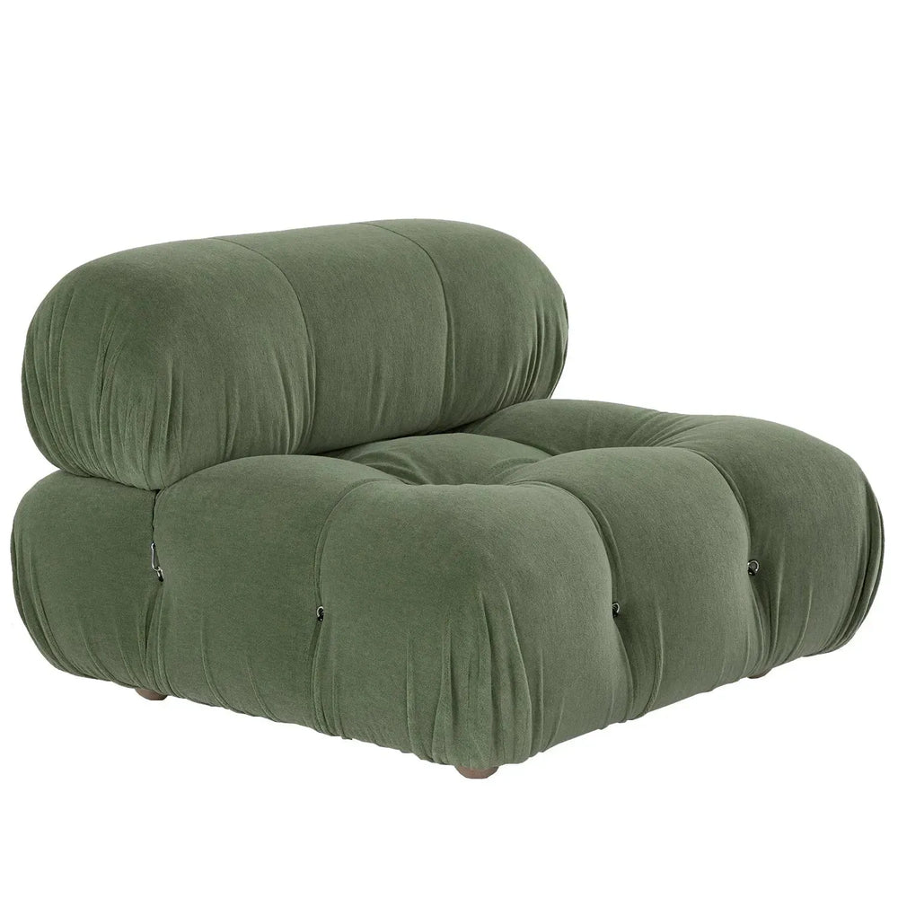 Contemporary fabric 1 seater sofa camaleonda in white background.