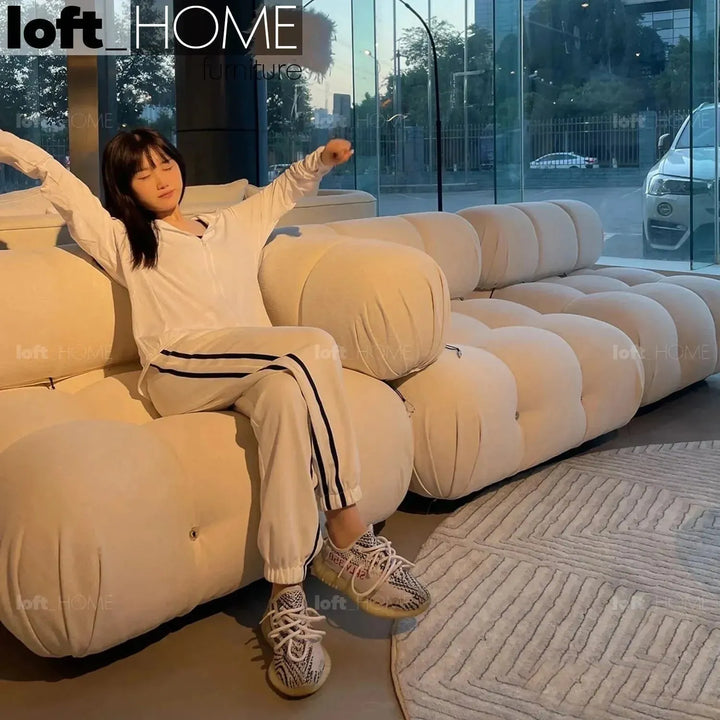 Contemporary fabric 1 seater sofa camaleonda conceptual design.