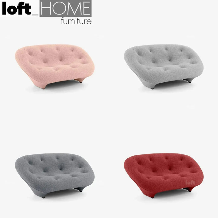 Contemporary fabric 1 seater sofa conch appa in real life style.