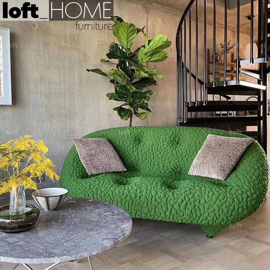 Contemporary fabric 1 seater sofa conch moby primary product view.
