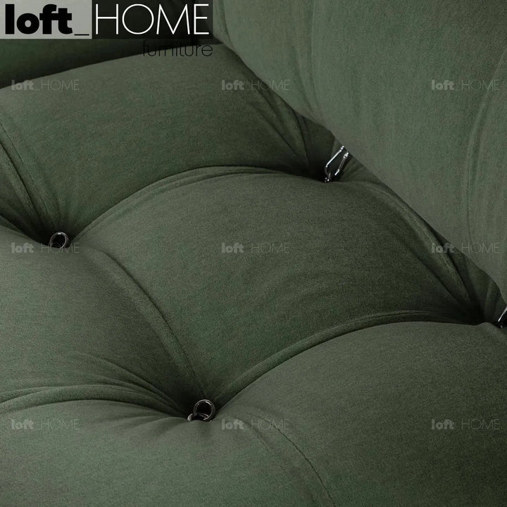 Contemporary fabric 1 seater sofa corner connection camaleonda in details.