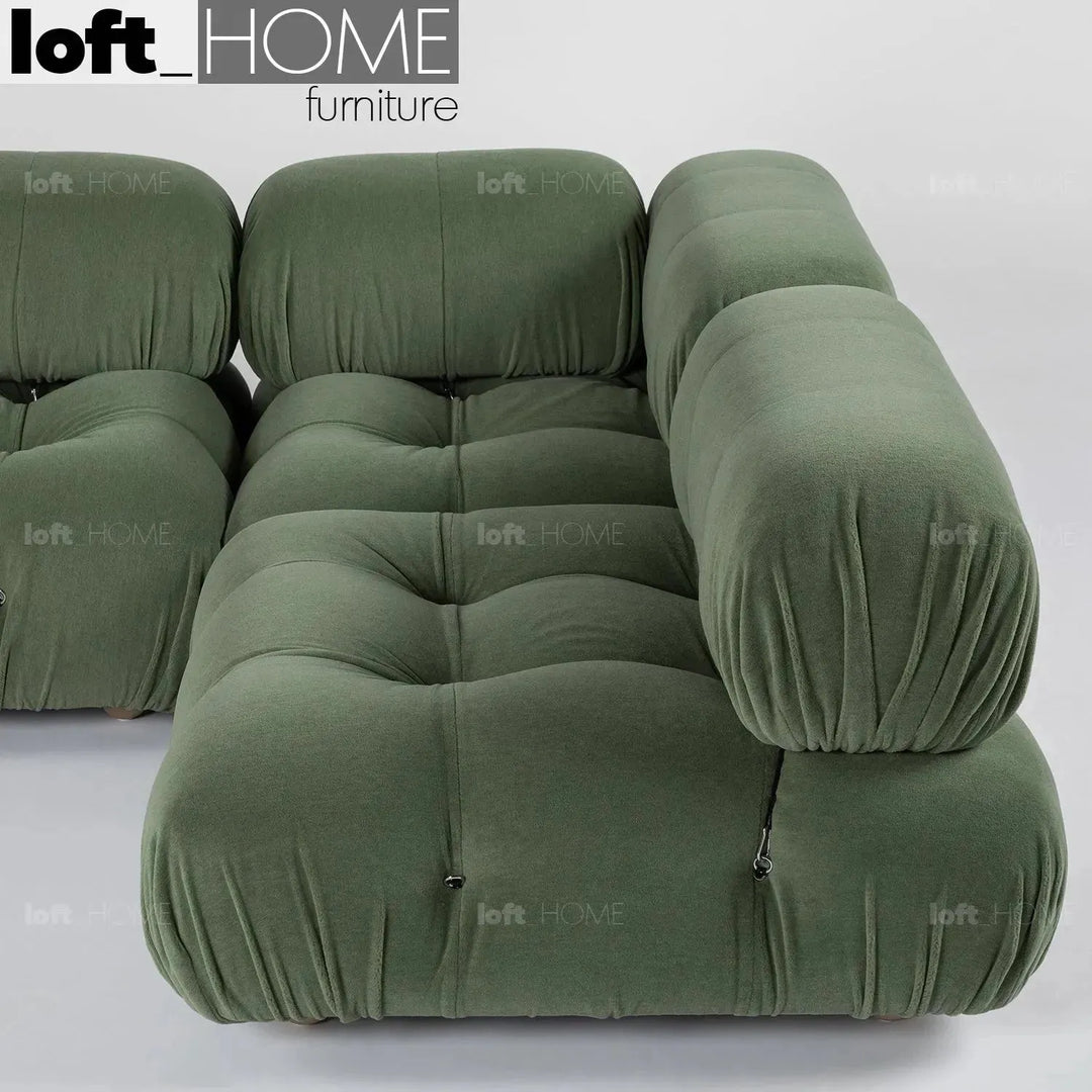Contemporary fabric 1 seater sofa corner connection camaleonda in panoramic view.