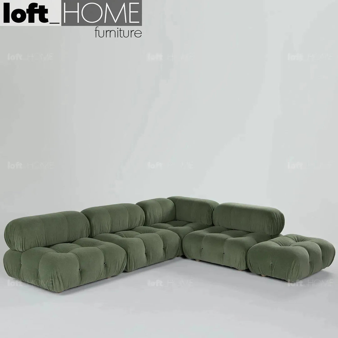 Contemporary fabric 1 seater sofa corner connection camaleonda in real life style.