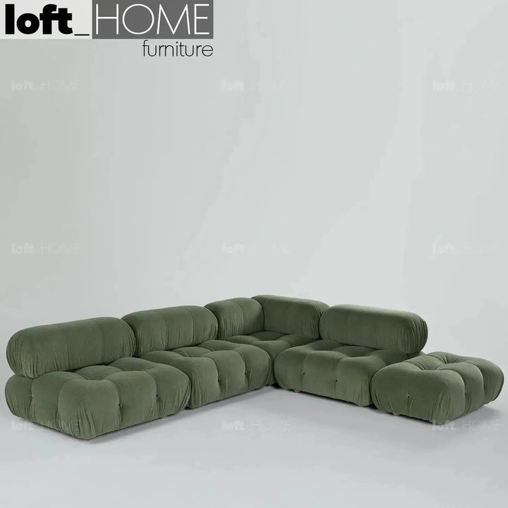 Contemporary fabric 1 seater sofa corner connection camaleonda in real life style.