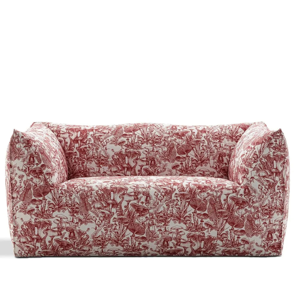Contemporary fabric 2 seater sofa bambole in white background.