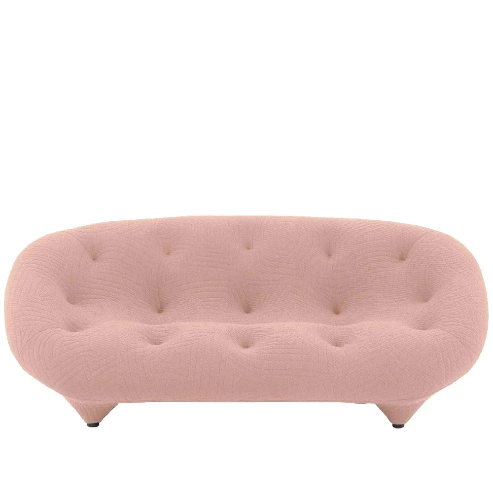 Contemporary fabric 2 seater sofa conch appa in white background.