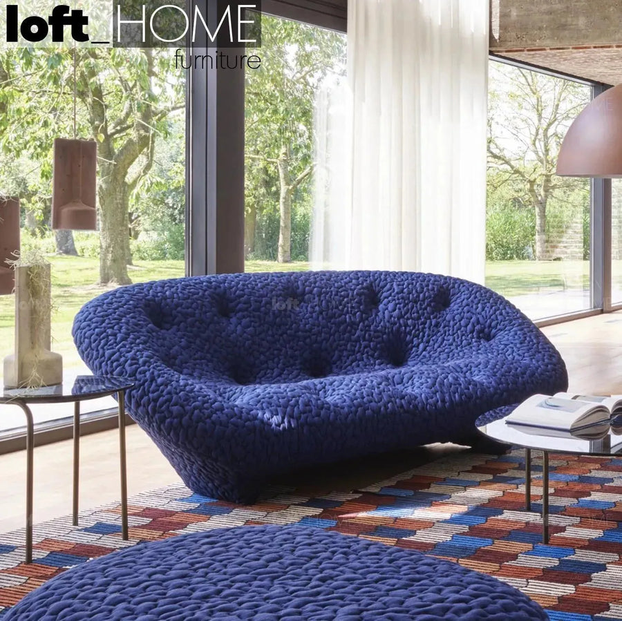 Contemporary fabric 2 seater sofa conch moby primary product view.