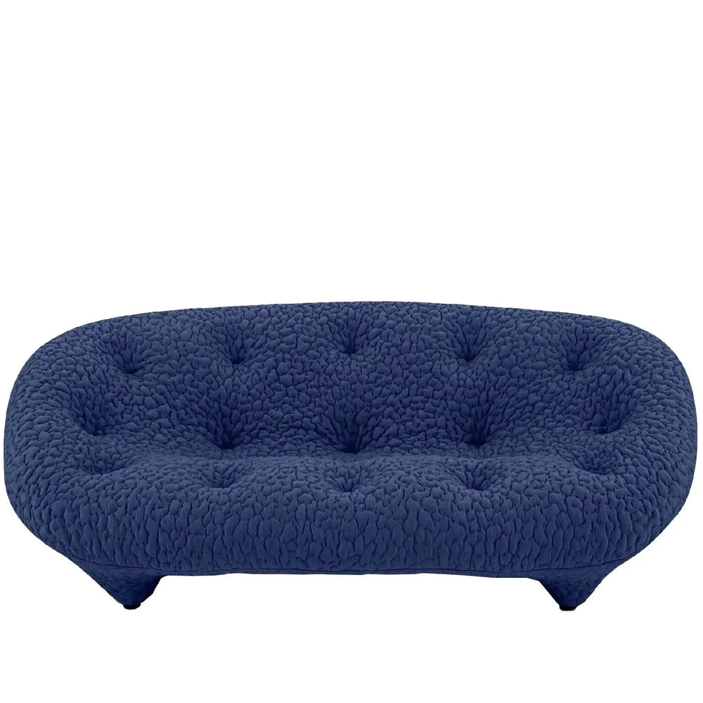 Contemporary fabric 2 seater sofa conch moby in white background.