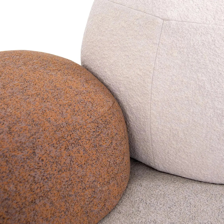 Contemporary fabric 3 seater sofa pebble chaise layered structure.