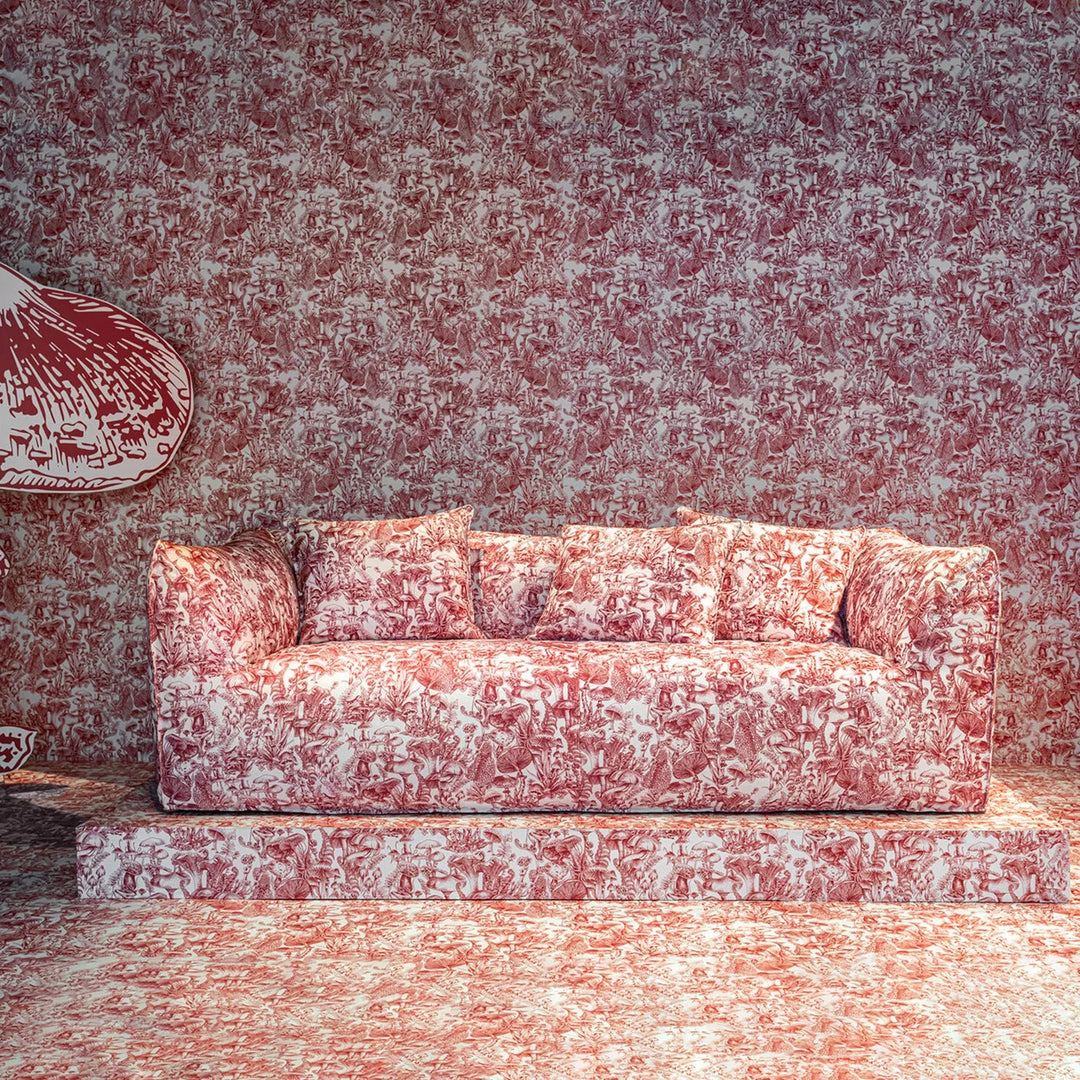 Contemporary fabric 3 seater sofa bambole primary product view.
