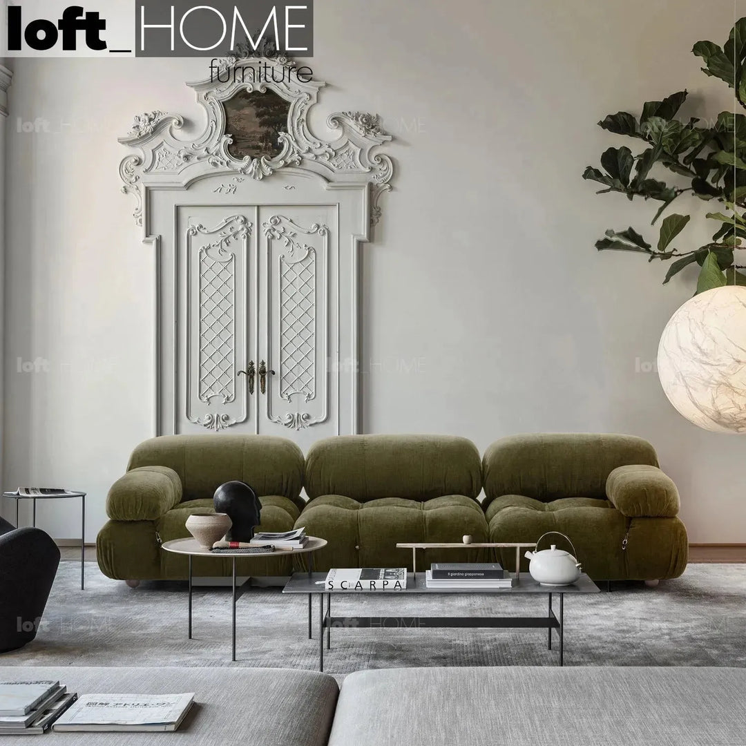 Contemporary fabric 3 seater sofa camaleonda primary product view.