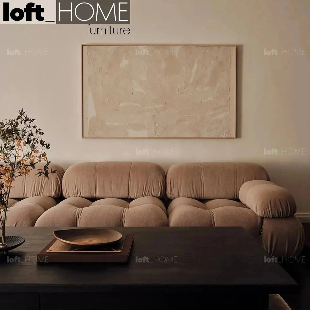 Contemporary fabric 3 seater sofa camaleonda in details.