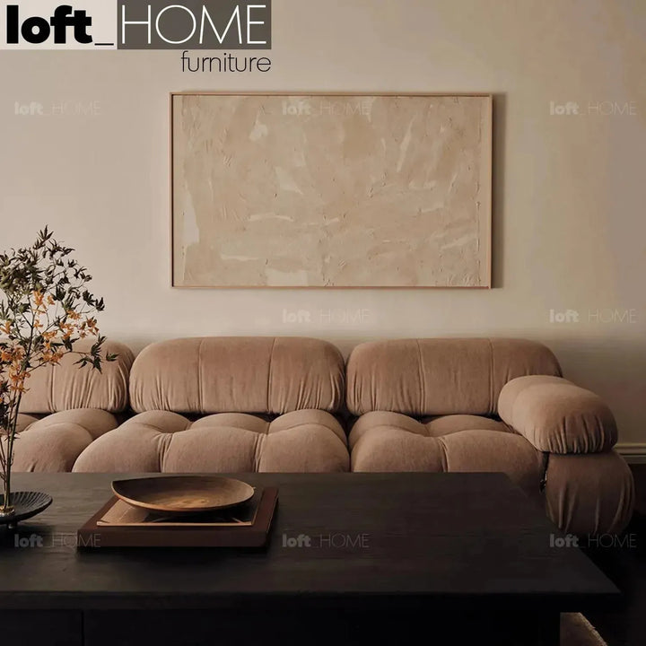 Contemporary fabric 3 seater sofa camaleonda in details.