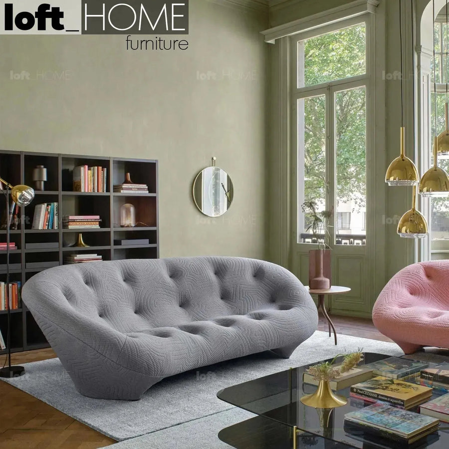 Contemporary fabric 3 seater sofa conch appa primary product view.
