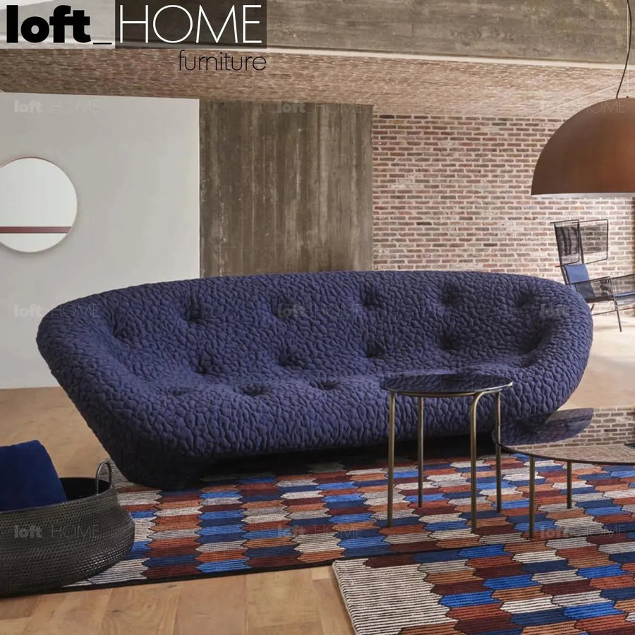 Contemporary fabric 3 seater sofa conch moby primary product view.