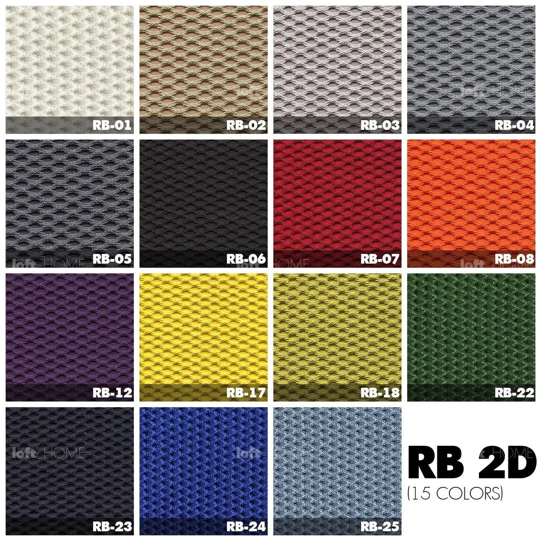 Contemporary fabric curved ottoman bubble color swatches.