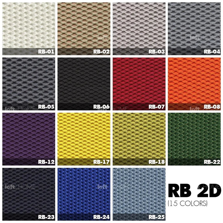 Contemporary fabric curved ottoman bubble color swatches.