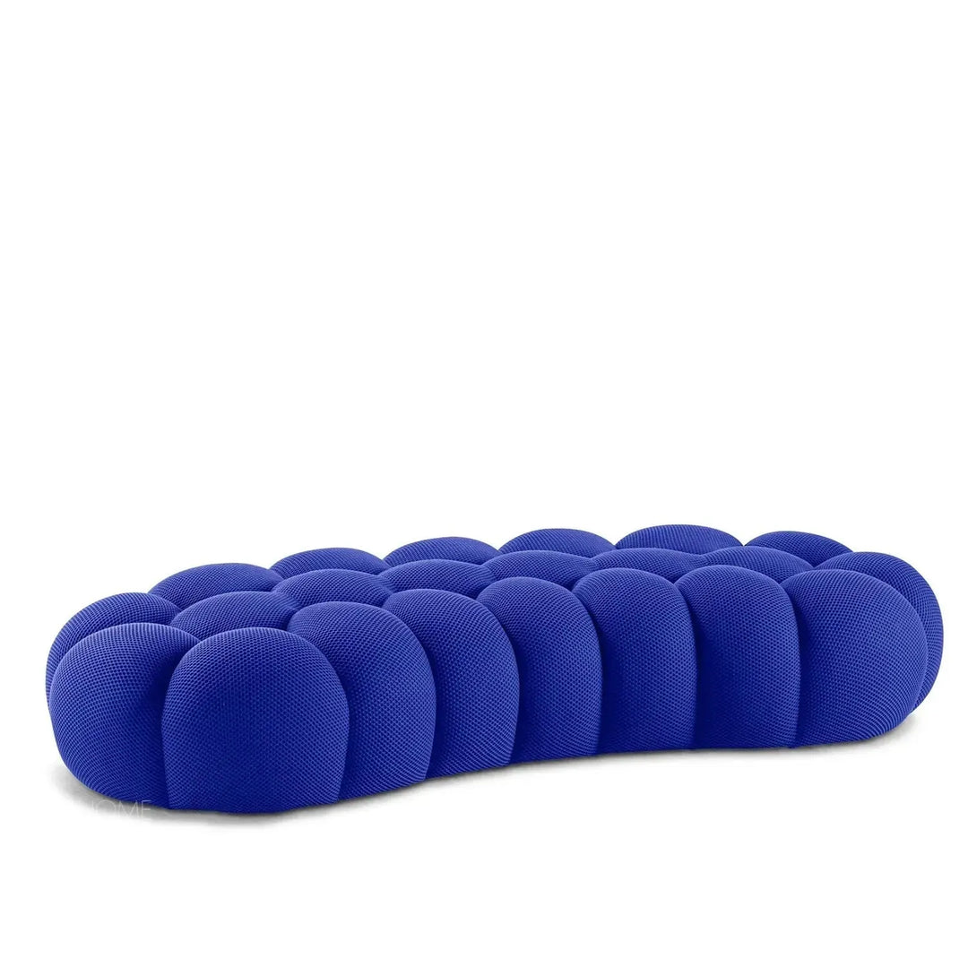 Contemporary fabric curved ottoman bubble conceptual design.