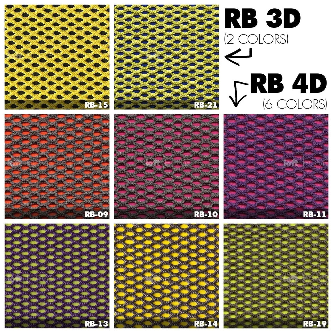 Contemporary fabric curved ottoman bubble material variants.