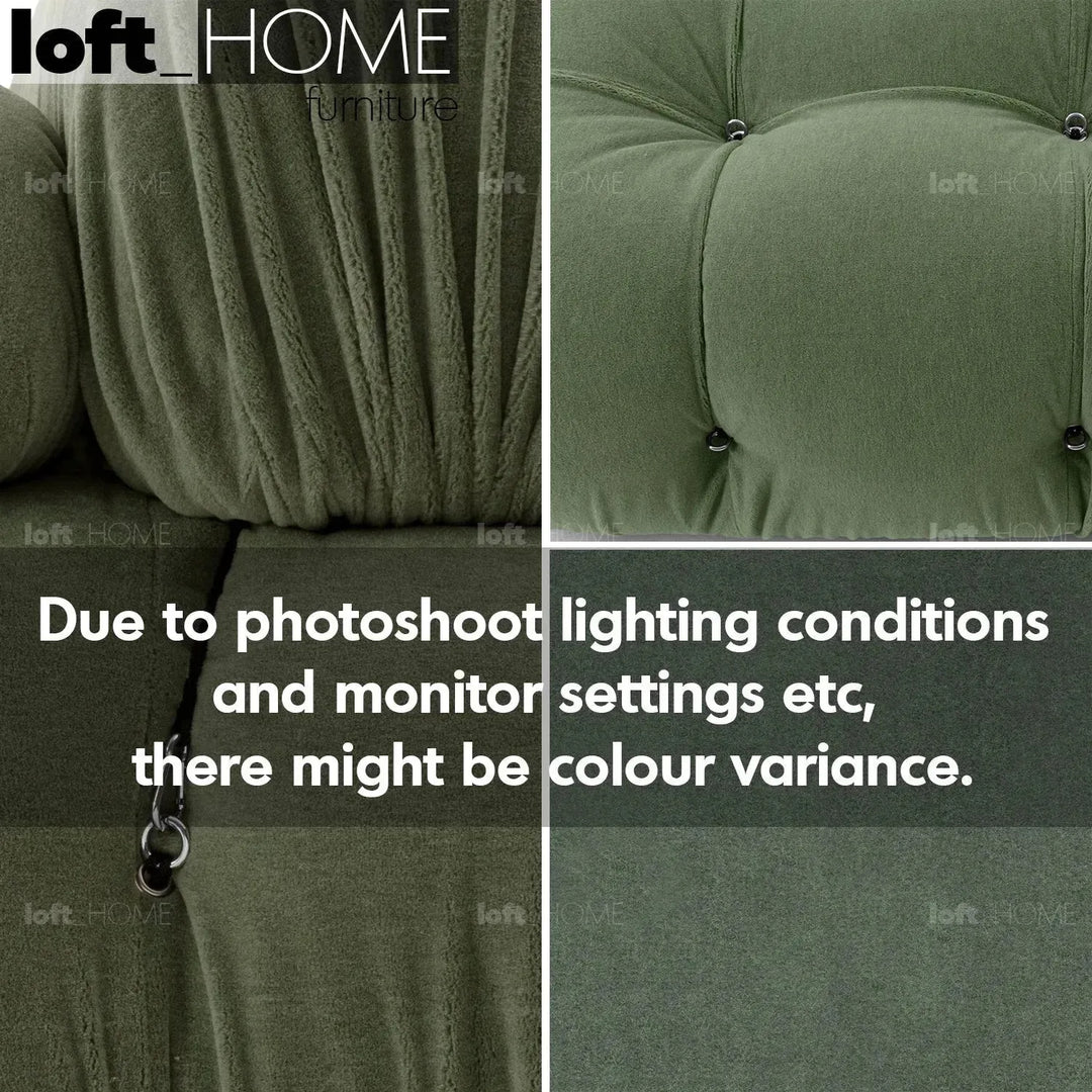 Contemporary fabric ottoman camaleonda material variants.