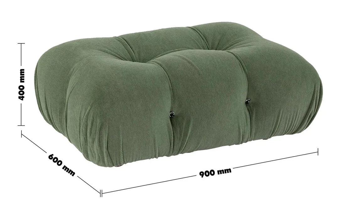 Contemporary fabric ottoman camaleonda size charts.